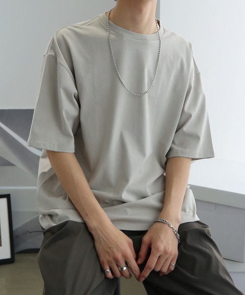 TUTTU（トゥトゥ）の「ベーシック ルーズシルエット無地Tシャツ（Tシャツ/カットソー・メンズ・ホワイト/ベージュ/アイボリー/スカイブルー/ブラック/チャコール/グレイッシュベージュ/ミント・M/L）」の6枚目の写真