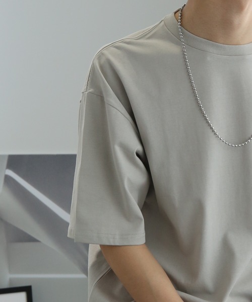 TUTTU（トゥトゥ）の「ベーシック ルーズシルエット無地Tシャツ（Tシャツ/カットソー・メンズ・ホワイト/ベージュ/アイボリー/スカイブルー/ブラック/チャコール/グレイッシュベージュ/ミント・M/L）」の13枚目の写真