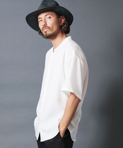 THE TWENTYSEVEN（ザ トゥエンティーセブン）の「The TWENTYSEVEN:チャイナシャツショートスリーブ（シャツ/ブラウス・メンズ・ホワイト/ブラック/ベージュ・M/L）」の22枚目の写真