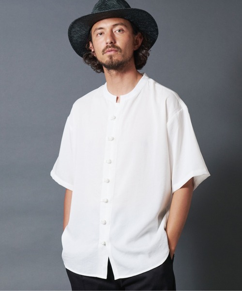 THE TWENTYSEVEN（ザ トゥエンティーセブン）の「The TWENTYSEVEN:チャイナシャツショートスリーブ（シャツ/ブラウス・メンズ・ホワイト/ブラック/ベージュ・M/L）」の21枚目の写真