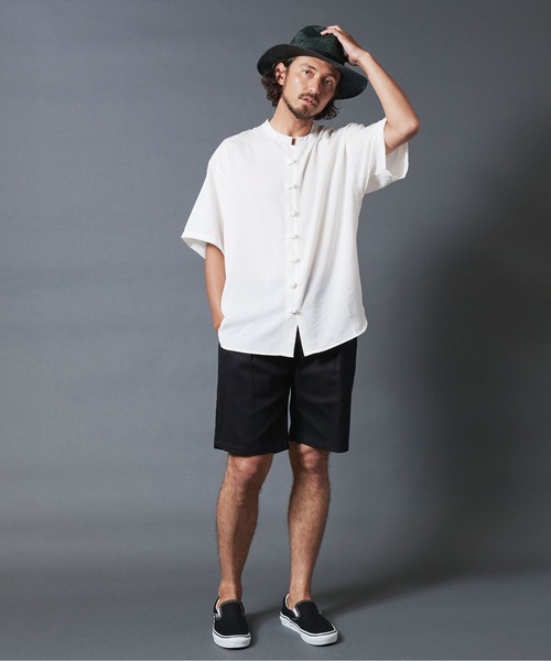 THE TWENTYSEVEN（ザ トゥエンティーセブン）の「The TWENTYSEVEN:チャイナシャツショートスリーブ（シャツ/ブラウス・メンズ・ホワイト/ブラック/ベージュ・M/L）」の18枚目の写真