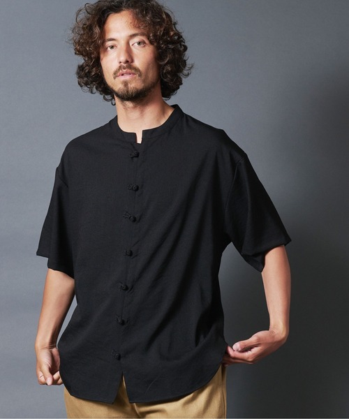 THE TWENTYSEVEN（ザ トゥエンティーセブン）の「The TWENTYSEVEN:チャイナシャツショートスリーブ（シャツ/ブラウス・メンズ・ホワイト/ブラック/ベージュ・M/L）」の16枚目の写真