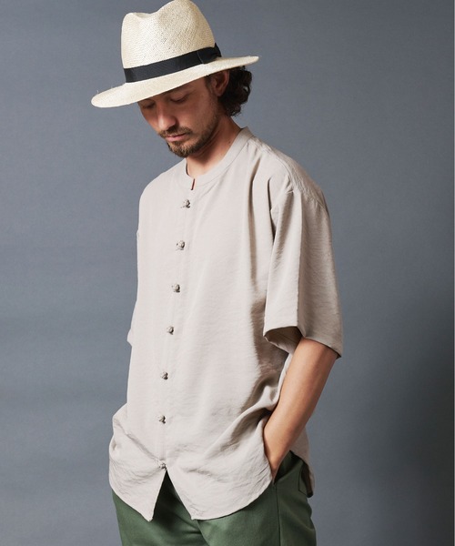 THE TWENTYSEVEN（ザ トゥエンティーセブン）の「The TWENTYSEVEN:チャイナシャツショートスリーブ（シャツ/ブラウス・メンズ・ホワイト/ブラック/ベージュ・M/L）」の12枚目の写真