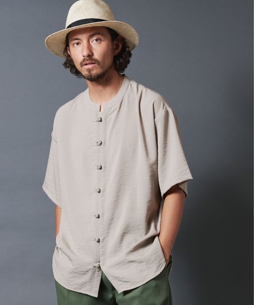 THE TWENTYSEVEN（ザ トゥエンティーセブン）の「The TWENTYSEVEN:チャイナシャツショートスリーブ（シャツ/ブラウス・メンズ・ホワイト/ブラック/ベージュ・M/L）」の10枚目の写真