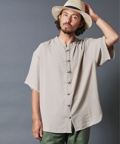 THE TWENTYSEVEN（ザ トゥエンティーセブン）の「The TWENTYSEVEN:チャイナシャツショートスリーブ（シャツ/ブラウス・メンズ・ホワイト/ブラック/ベージュ・M/L）」の11枚目の写真