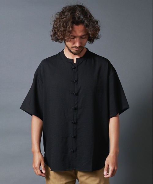 THE TWENTYSEVEN（ザ トゥエンティーセブン）の「The TWENTYSEVEN:チャイナシャツショートスリーブ（シャツ/ブラウス・メンズ・ホワイト/ブラック/ベージュ・M/L）」の9枚目の写真