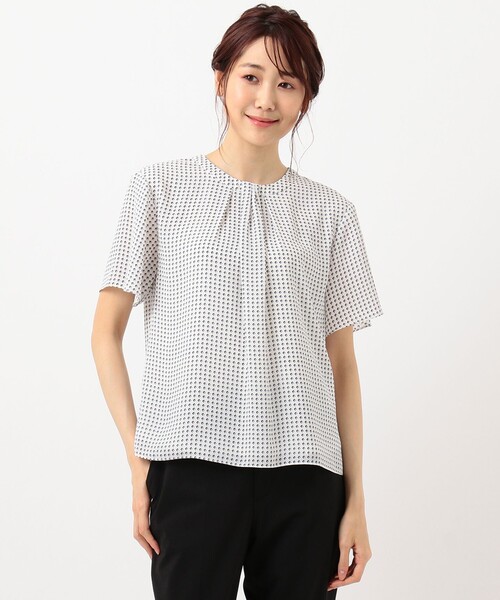 J.PRESS(ジェイプレス)の「【イージーケア】スクエアドット カットソー(Tシャツ/カットソー・レディース・ホワイト系5/ネイビー系5・T13/T15)」の4枚目の写真