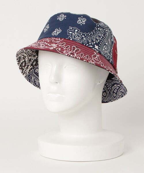 yield(イールド)の「【yield select】BANDANA REMAKE BUCKET HAT / USA製 バンダナ 日本製 リメイク バケット ハット アウトドア JPUS-01(ハット・メンズ・ホワイト/ネイビー/オリーブ/ピンク/ターコイズブルー/オレンジ・FREE)」の3枚目の写真