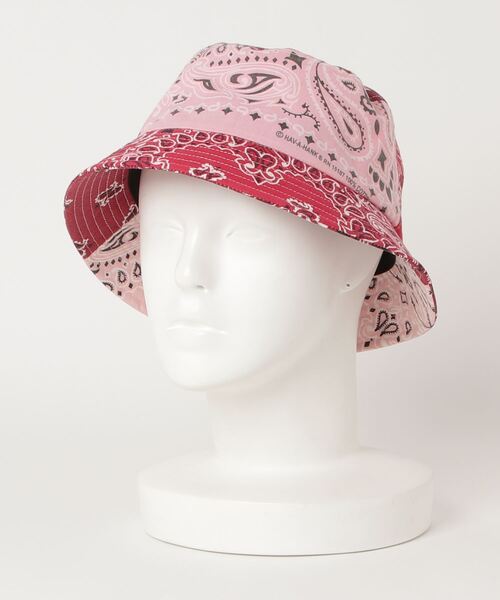 yield(イールド)の「【yield select】BANDANA REMAKE BUCKET HAT / USA製 バンダナ 日本製 リメイク バケット ハット アウトドア JPUS-01(ハット・メンズ・ホワイト/ネイビー/オリーブ/ピンク/ターコイズブルー/オレンジ・FREE)」の5枚目の写真