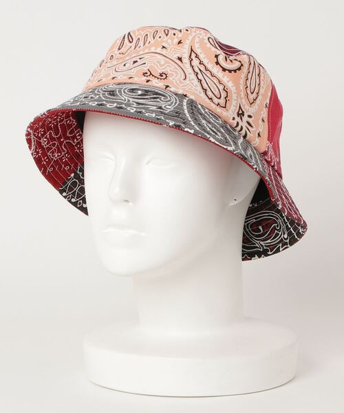 yield(イールド)の「【yield select】BANDANA REMAKE BUCKET HAT / USA製 バンダナ 日本製 リメイク バケット ハット アウトドア JPUS-01(ハット・メンズ・ホワイト/ネイビー/オリーブ/ピンク/ターコイズブルー/オレンジ・FREE)」の6枚目の写真