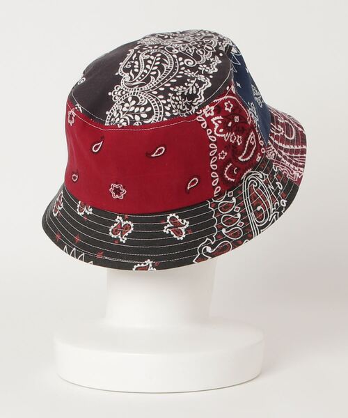 yield(イールド)の「【yield select】BANDANA REMAKE BUCKET HAT / USA製 バンダナ 日本製 リメイク バケット ハット アウトドア JPUS-01(ハット・メンズ・ホワイト/ネイビー/オリーブ/ピンク/ターコイズブルー/オレンジ・FREE)」の7枚目の写真