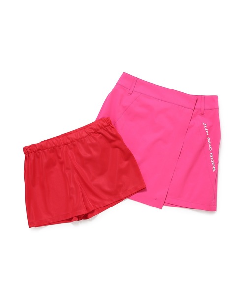 JUN&ROPE'（ジュンアンドロペ）の「【撥水】【UV】【接触冷感】ロゴプリントラップ風スカート（スカート・レディース・ホワイト/ピンク/ブラック・S/M/L）」の12枚目の写真