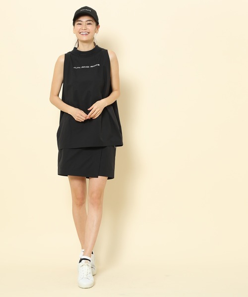 JUN&ROPE'（ジュンアンドロペ）の「【撥水】【UV】【接触冷感】ロゴプリントラップ風スカート（スカート・レディース・ホワイト/ピンク/ブラック・S/M/L）」の16枚目の写真