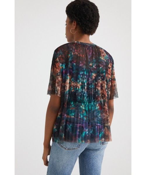 Desigual(デシグアル)の「タイダイ柄 メッシュTシャツ FLORENCE NIGHTINGALE(Tシャツ/カットソー・レディース・グリーン・L/S/SS/2L/M)」の4枚目の写真