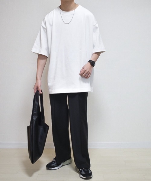 INTER FACTORY（インターファクトリー）の「ファッションインフルエンサー たいが - クルーネックオーバーサイズTシャツ　made in INTER FACTORY（Tシャツ/カットソー・メンズ・ホワイト/ブラック/ベージュ・MEDIUM/LARGE）」の19枚目の写真