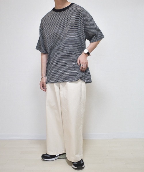 INTER FACTORY（インターファクトリー）の「ファッションインフルエンサー たいが - クルーネックオーバーサイズTシャツ　made in INTER FACTORY（Tシャツ/カットソー・メンズ・ホワイト/ブラック/ベージュ・MEDIUM/LARGE）」の21枚目の写真