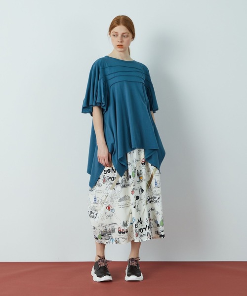 FRAPBOIS（フラボア）の「ピンカット カットソー（Tシャツ/カットソー・レディース・ベージュ/エメラルド・1）」の6枚目の写真