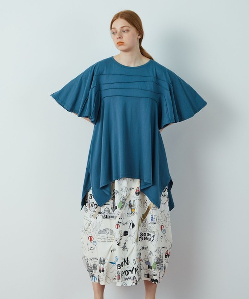 FRAPBOIS（フラボア）の「ピンカット カットソー（Tシャツ/カットソー・レディース・ベージュ/エメラルド・1）」の16枚目の写真