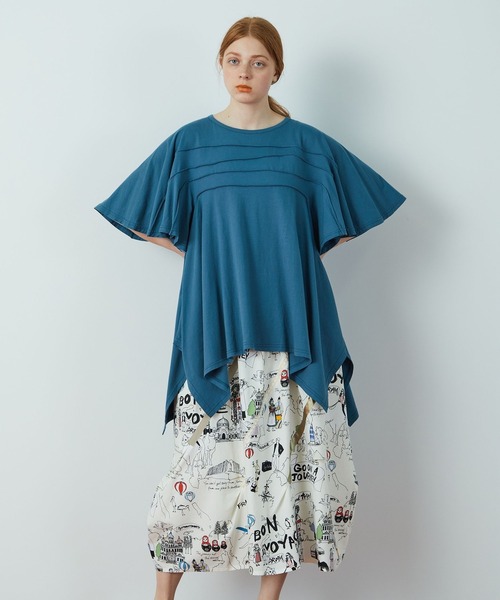 FRAPBOIS（フラボア）の「ピンカット カットソー（Tシャツ/カットソー・レディース・ベージュ/エメラルド・1）」の4枚目の写真