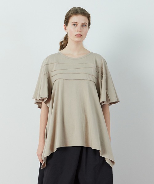 FRAPBOIS（フラボア）の「ピンカット カットソー（Tシャツ/カットソー・レディース・ベージュ/エメラルド・1）」の5枚目の写真