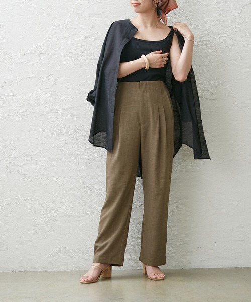 Omekashi（オメカシ）の「ダブルタックパンツ（その他パンツ・レディース・ベージュ/オリーブ/ブラック・36/38）」の3枚目の写真