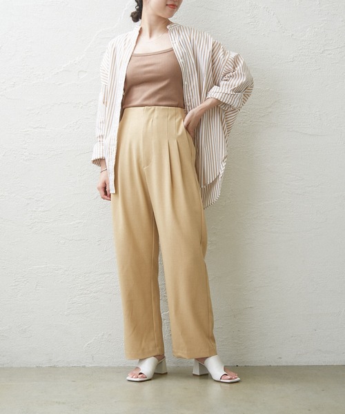 Omekashi（オメカシ）の「ダブルタックパンツ（その他パンツ・レディース・ベージュ/オリーブ/ブラック・36/38）」の4枚目の写真