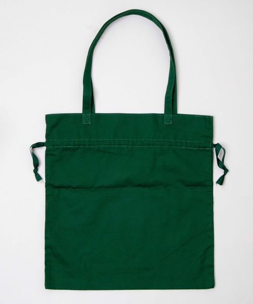 WEGO GRAPHICS(ウィゴーグラフィックス)の「∴WEGO/mokaコラボ巾着トート(トートバッグ・メンズ・ホワイト/グリーン・FREE)」の13枚目の写真