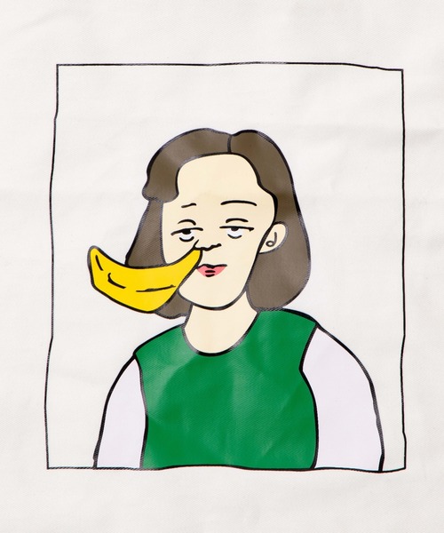 WEGO GRAPHICS(ウィゴーグラフィックス)の「∴WEGO/mokaコラボ巾着トート(トートバッグ・メンズ・ホワイト/グリーン・FREE)」の18枚目の写真