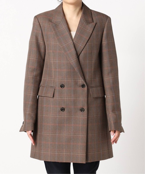 【値下】NOBLE チェックピークドロングジャケット Noble（ノーブル）の「チェックピークドロングジャケット
