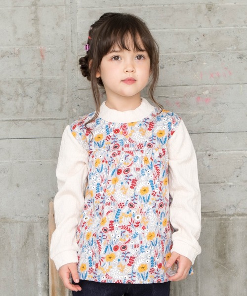 RAGMART（ラグマート）の「総柄トレーナー 花柄（スウェット・キッズ・ネイビー/アイボリー・90cm/95cm/80ｃｍ）」の2枚目の写真