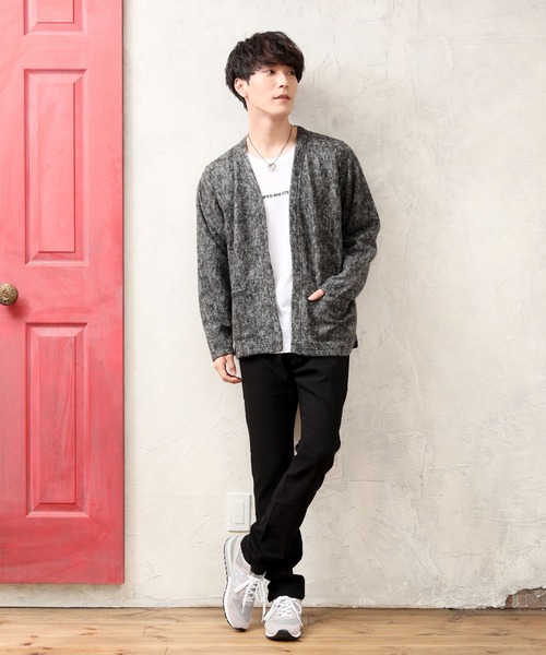 TopIsm(トップイズム)の「アンサンブル 長袖ニットカーディガン&ロングTシャツ(アンサンブル・メンズ・ブラック/ブラック系その他/ダークベージュ・LL/M/L)」の11枚目の写真