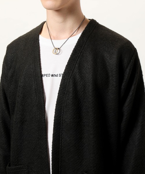 TopIsm(トップイズム)の「アンサンブル 長袖ニットカーディガン&ロングTシャツ(アンサンブル・メンズ・ブラック/ブラック系その他/ダークベージュ・LL/M/L)」の10枚目の写真