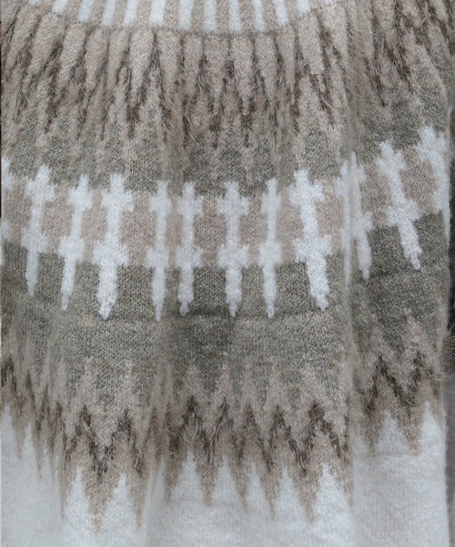 CORNERS(コーナーズ)の「CORNERS by KR ノルディックニット(ニット/セーター・レディース・ブラック/ブラウン/アイボリー/グレイッシュベージュ・L/M)」の15枚目の写真