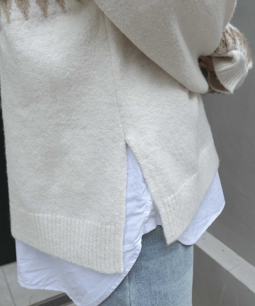 CORNERS(コーナーズ)の「CORNERS by KR ノルディックニット(ニット/セーター・レディース・ブラック/ブラウン/アイボリー/グレイッシュベージュ・L/M)」の11枚目の写真