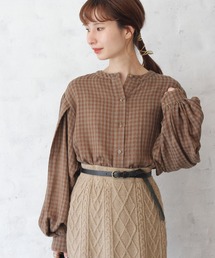 Crisp | ボリュームスリーブチェックブラウス(シャツ/ブラウス)