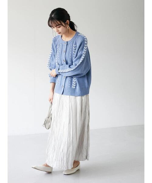 CRAFT STANDARD BOUTIQUE（クラフトスタンダードブティック）の「サテンプリーツスカート　＊（スカート・レディース・グレイッシュベージュ/ベージュ系その他3/ピンク系その他2/サックスブルー系1/ブルー・FREE）」の8枚目の写真