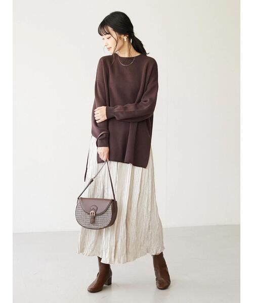 CRAFT STANDARD BOUTIQUE（クラフトスタンダードブティック）の「サテンプリーツスカート　＊（スカート・レディース・グレイッシュベージュ/ベージュ系その他3/ピンク系その他2/サックスブルー系1/ブルー・FREE）」の14枚目の写真