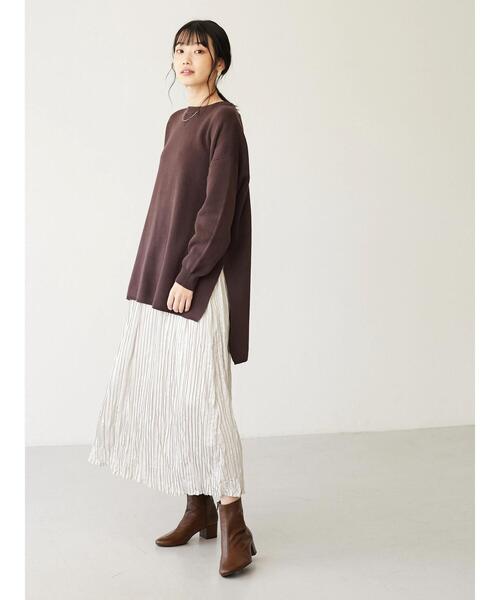 CRAFT STANDARD BOUTIQUE（クラフトスタンダードブティック）の「サテンプリーツスカート　＊（スカート・レディース・グレイッシュベージュ/ベージュ系その他3/ピンク系その他2/サックスブルー系1/ブルー・FREE）」の15枚目の写真