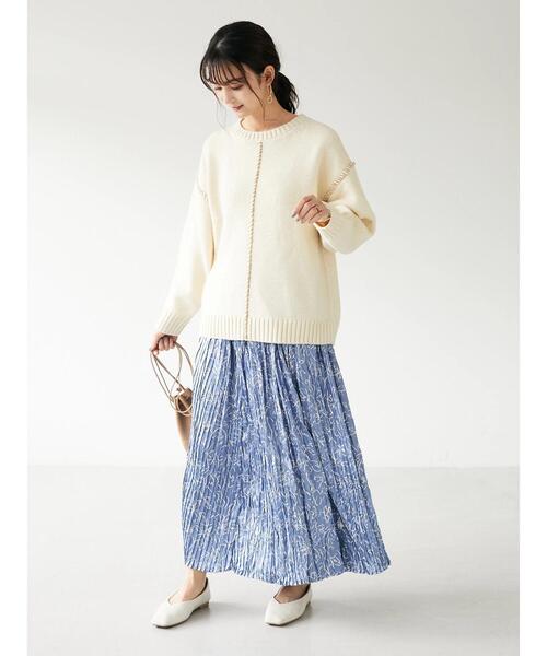 CRAFT STANDARD BOUTIQUE（クラフトスタンダードブティック）の「サテンプリーツスカート　＊（スカート・レディース・グレイッシュベージュ/ベージュ系その他3/ピンク系その他2/サックスブルー系1/ブルー・FREE）」の16枚目の写真