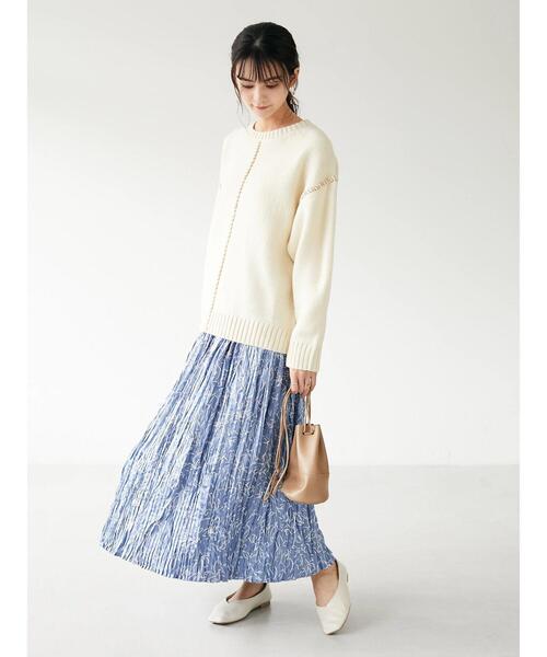 CRAFT STANDARD BOUTIQUE（クラフトスタンダードブティック）の「サテンプリーツスカート　＊（スカート・レディース・グレイッシュベージュ/ベージュ系その他3/ピンク系その他2/サックスブルー系1/ブルー・FREE）」の17枚目の写真