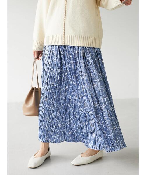 CRAFT STANDARD BOUTIQUE（クラフトスタンダードブティック）の「サテンプリーツスカート　＊（スカート・レディース・グレイッシュベージュ/ベージュ系その他3/ピンク系その他2/サックスブルー系1/ブルー・FREE）」の19枚目の写真