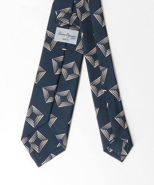 green label relaxing（グリーンレーベルリラクシング）の「＜Luisa Esposit＞7.0cm スタンプ 小紋3 ネクタイ（ネクタイ・メンズ・ダークブラウン/ネイビー・FREE）」の4枚目の写真