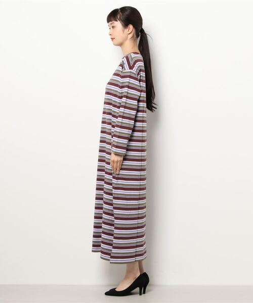 Arnold ワンピース ドレス Arnold マルチボーダー長袖ワンピース ワンピース ワンピース Palmer アーノルドパーマー のファッション