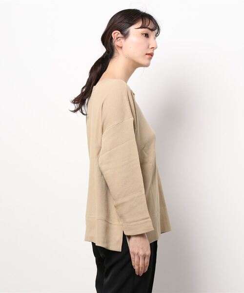 sm2rhythm（サマンサモスモスリズム）の「ワッフル前後着プルオーバー（Tシャツ/カットソー・レディース・ブラック/ベージュ/ライトベージュ・ﾌﾘ-）」の4枚目の写真