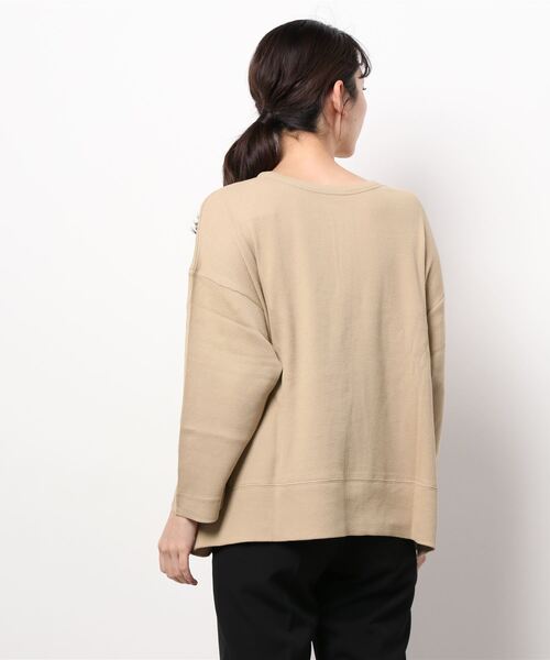 sm2rhythm（サマンサモスモスリズム）の「ワッフル前後着プルオーバー（Tシャツ/カットソー・レディース・ブラック/ベージュ/ライトベージュ・ﾌﾘ-）」の6枚目の写真