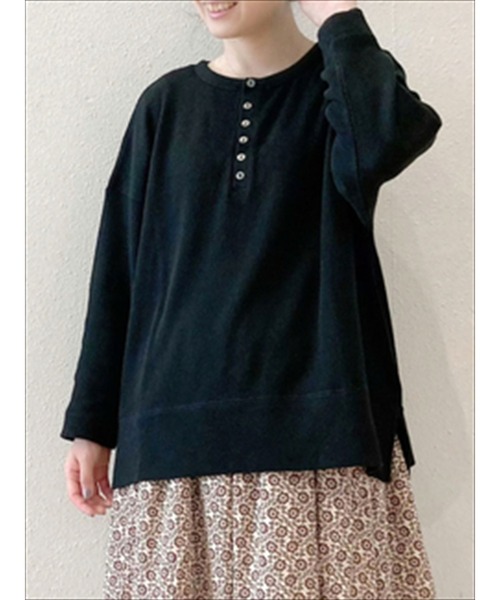 sm2rhythm（サマンサモスモスリズム）の「ワッフル前後着プルオーバー（Tシャツ/カットソー・レディース・ブラック/ベージュ/ライトベージュ・ﾌﾘ-）」の2枚目の写真