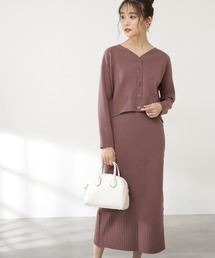 N.(N. Natural Beauty Basic) | ◆ウォッシャブルニットカーディガンセットアップ(ワンピース)