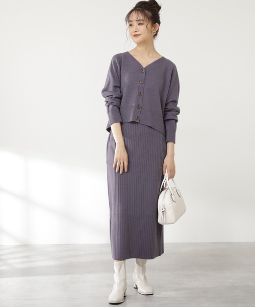 N.（N. Natural Beauty Basic）（エヌエヌナチュラルビューティーベーシック）の「◆ウォッシャブルニットカーディガンセットアップ（ワンピース・レディース・グレイッシュブルー/ナチュラル/ピンク・MEDIUM）」の7枚目の写真