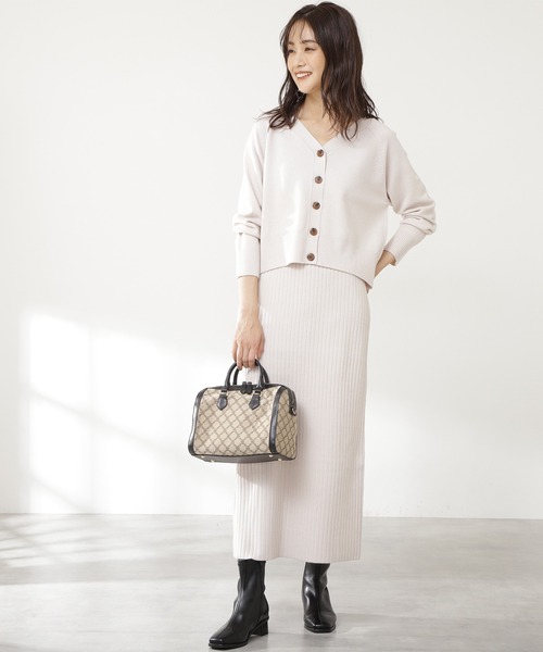 N.（N. Natural Beauty Basic）（エヌエヌナチュラルビューティーベーシック）の「◆ウォッシャブルニットカーディガンセットアップ（ワンピース・レディース・グレイッシュブルー/ナチュラル/ピンク・MEDIUM）」の5枚目の写真