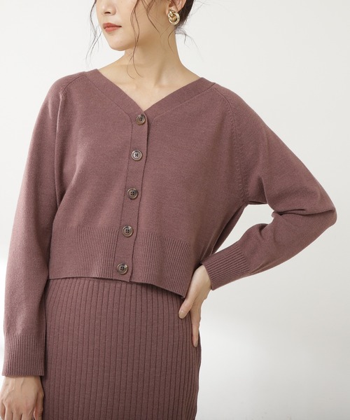 N.（N. Natural Beauty Basic）（エヌエヌナチュラルビューティーベーシック）の「◆ウォッシャブルニットカーディガンセットアップ（ワンピース・レディース・グレイッシュブルー/ナチュラル/ピンク・MEDIUM）」の6枚目の写真